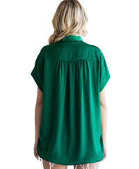 Women's Hunter Green Button Down Blouse