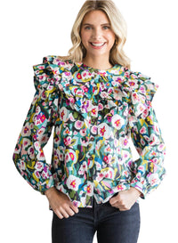 Women's Moss/ Sage Floral Blouse