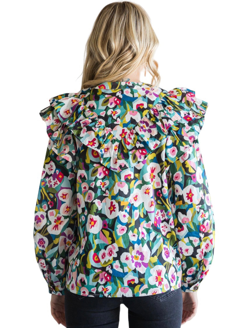 Women's Moss/ Sage Floral Blouse