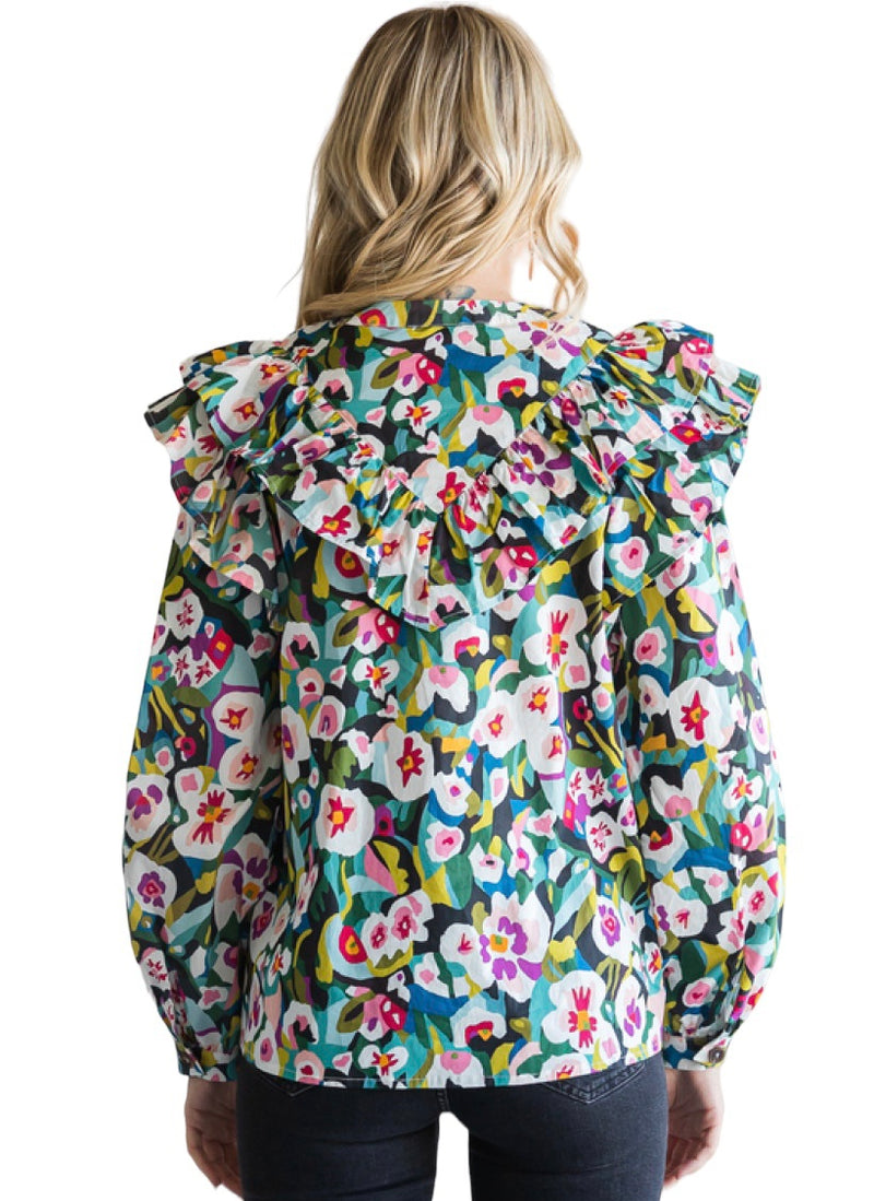 Women's Moss/ Sage Floral Blouse