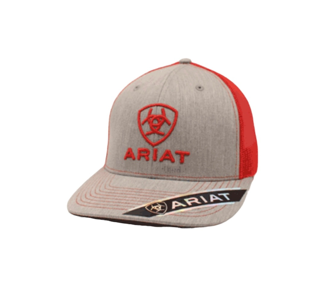 Men's Ariat Logo Red and Grey Cap
