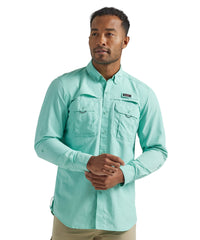 Men's Wrangler Long Sleeve Teal Outdoor Shirt