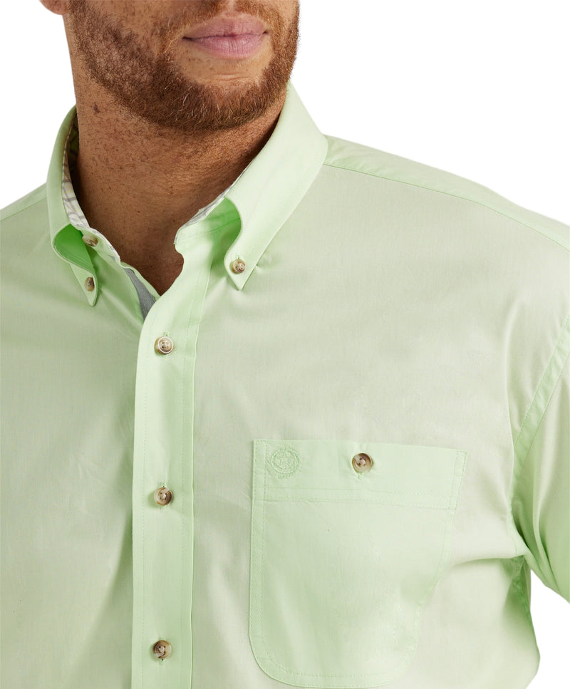 Men's Wrangler Solid Light Green Western Shirt