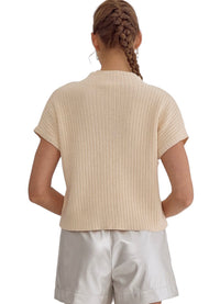 Ladies Natural Knit Crop Sweater