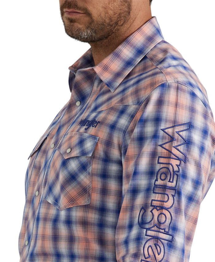 Men's Wrangler Plaid Logo Shirt