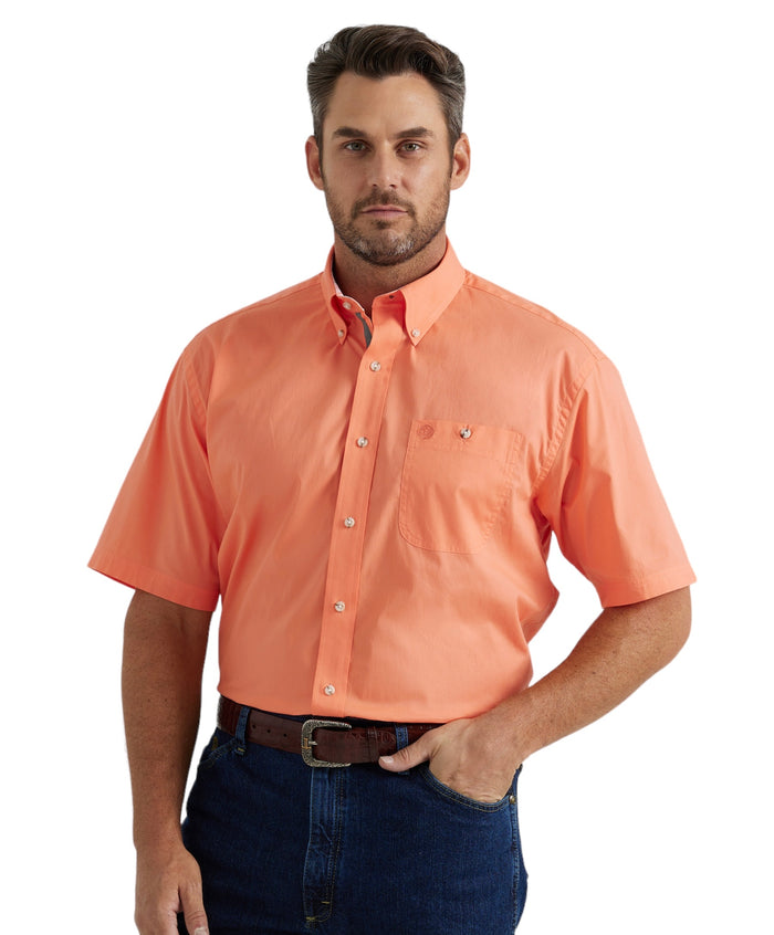 Men's Wrangler George Strait Orange Short Sleeve Shirt