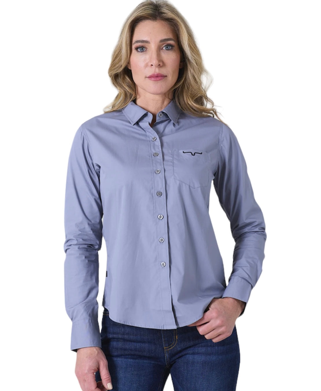 Ladies Kimes Ranch Grey Team Western Shirt