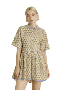 Ladies Sage Combo Binding Dress
