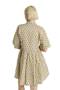 Ladies Sage Combo Binding Dress
