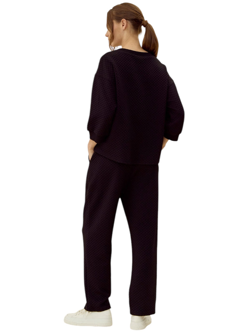 Ladies Black Textured Set