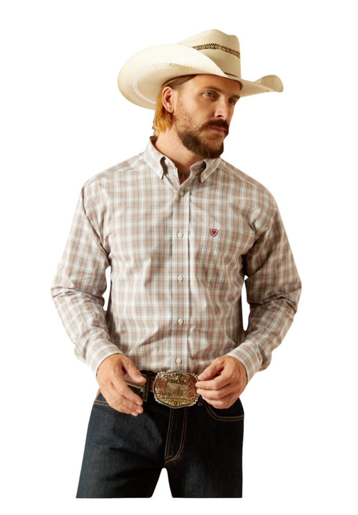 Men’s Ariat Pro Series Grey/Red Classic Fit Shirt