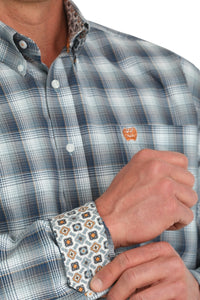 Men’s Cinch Grey Plaid Wester Shirt