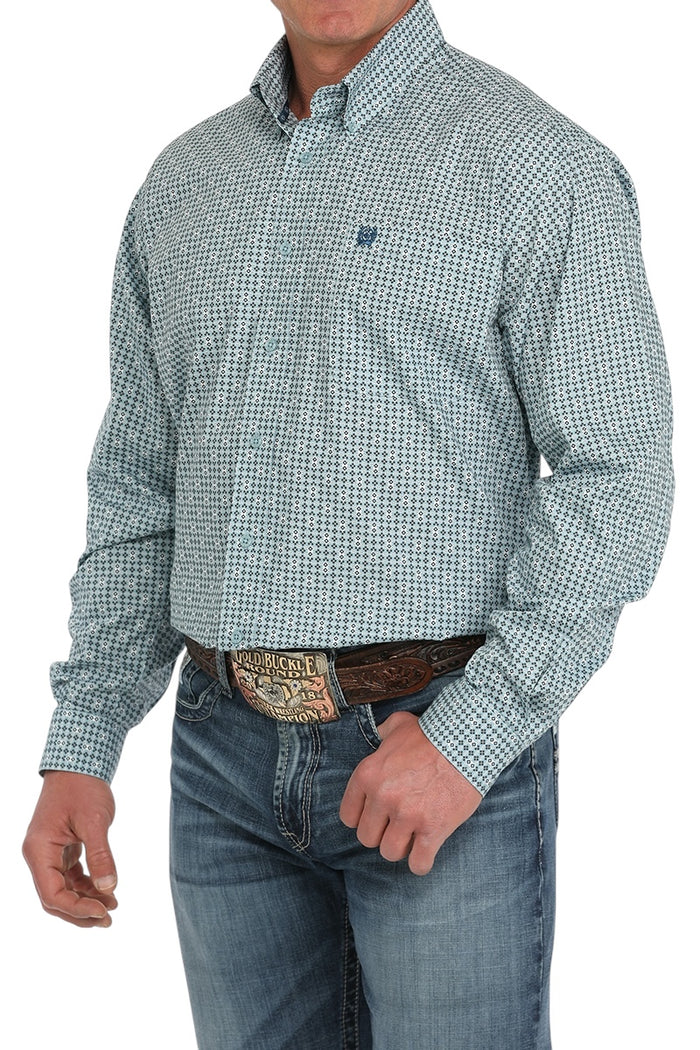 Men’s Cinch Teal/Grey Diamond Western Shirt