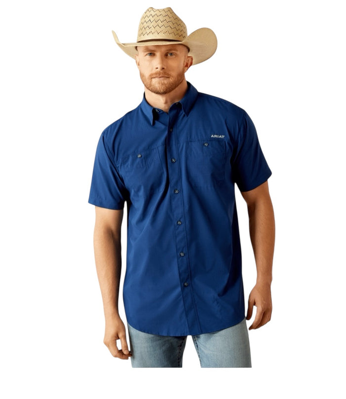 Men's Ariat 360 Airflow Estate Blue Shirt
