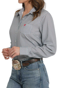 Ladies Cinch Arenaflex Gray Pattern Shirt