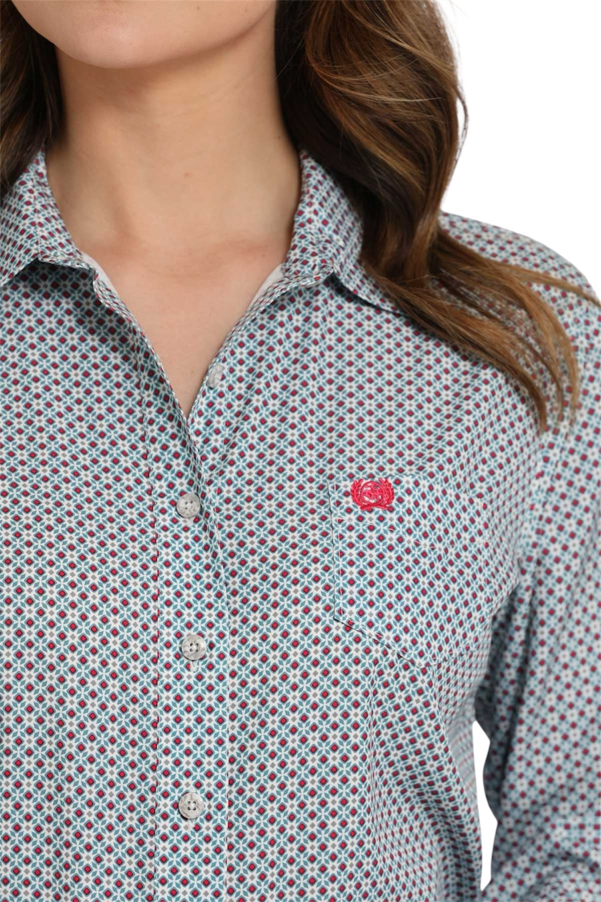 Ladies Cinch Arenaflex Gray Pattern Shirt