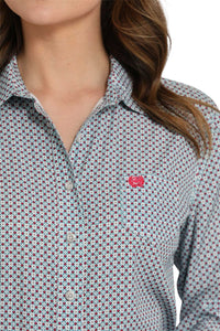 Ladies Cinch Arenaflex Gray Pattern Shirt