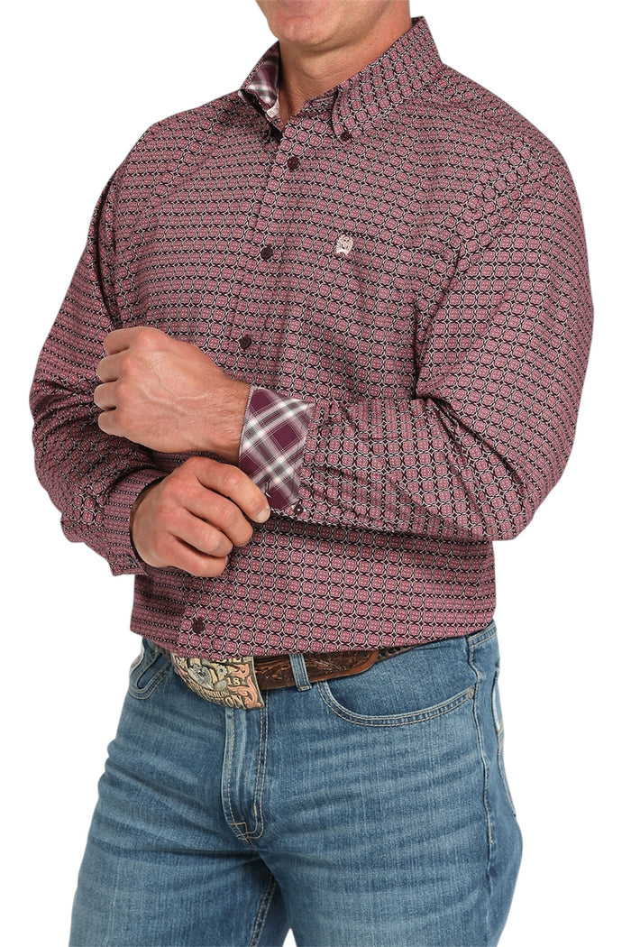 Men's Cinch Purple Pattern Shirt