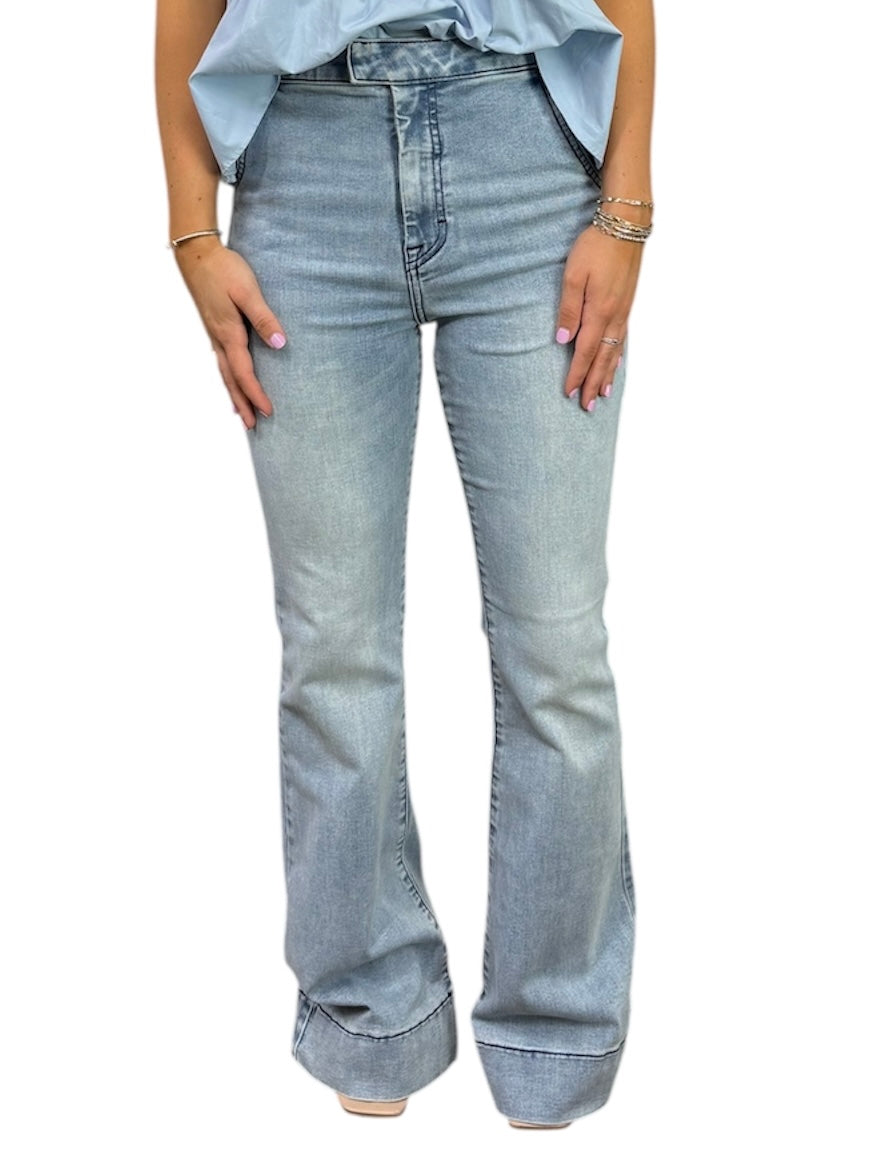 Ladies Hidden Ultra High Rise Flare Jean