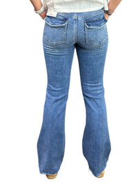 Ladies Hidden Happy Flat Patch Pockets Jeans