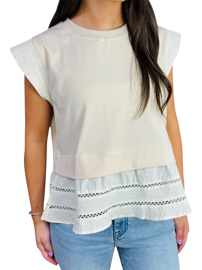 Ladies Bone Frill Tee
