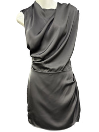 Ladies Satin Black Mini Dress