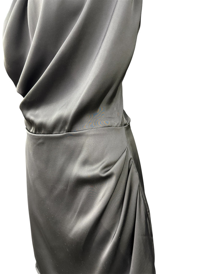 Ladies Satin Black Mini Dress
