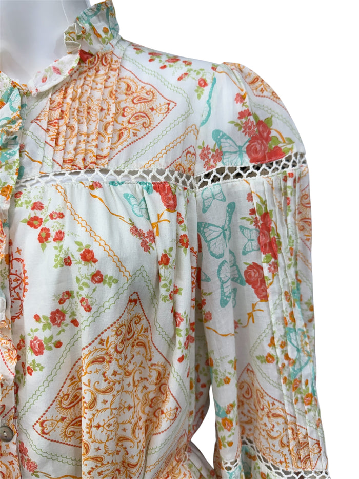 Ladies Cream Floral Dress