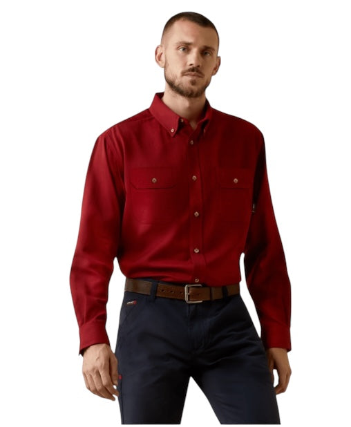 Men's Ariat Red Heather FR Air Inherent Work Shirt