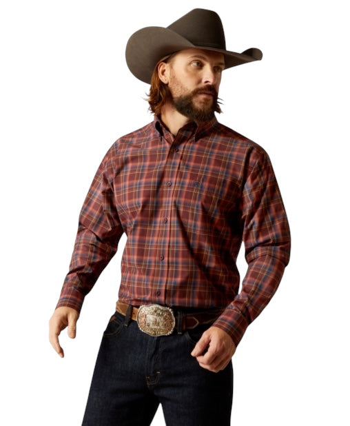 Men's Ariat Pro Series Scotty Dark Red Classic Fit Shirt