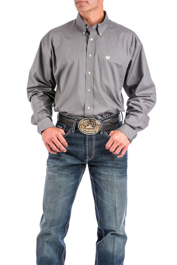 Men's Cinch Solid Gray Button Down