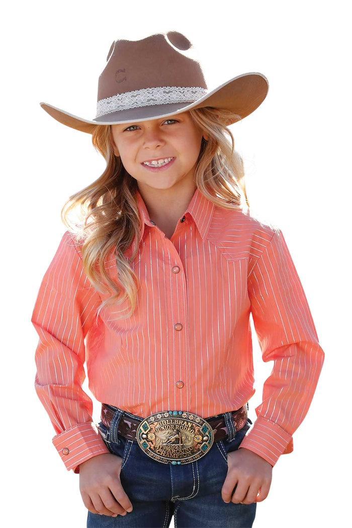 Girl's Cruel Girl Coral Strip Shirt