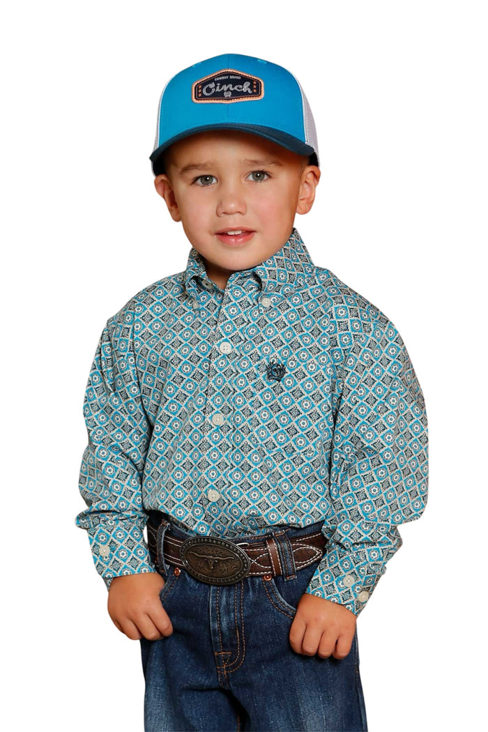Little Boy's Cinch Blue Print Shirt