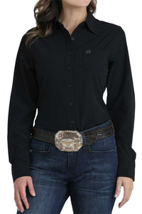 Ladies Cinch Arenaflex Tailored Black Western Shirt