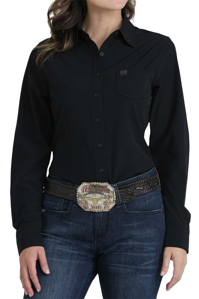Ladies Cinch Arenaflex Tailored Black Western Shirt