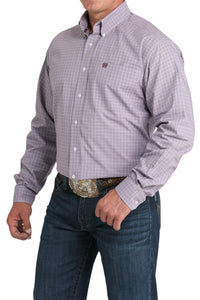 Men's Cinch Lilac Plaid Shirt