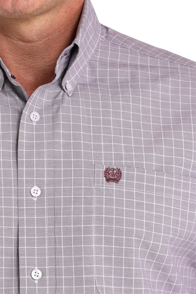 Men's Cinch Lilac Plaid Shirt