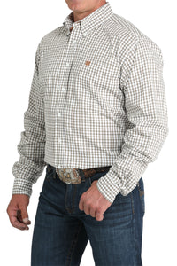 Men's Cinch Tan & Gray Plaid Shirt