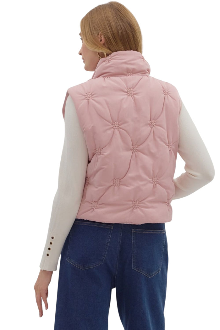 Ladies Dusty Rose Embellished Vest