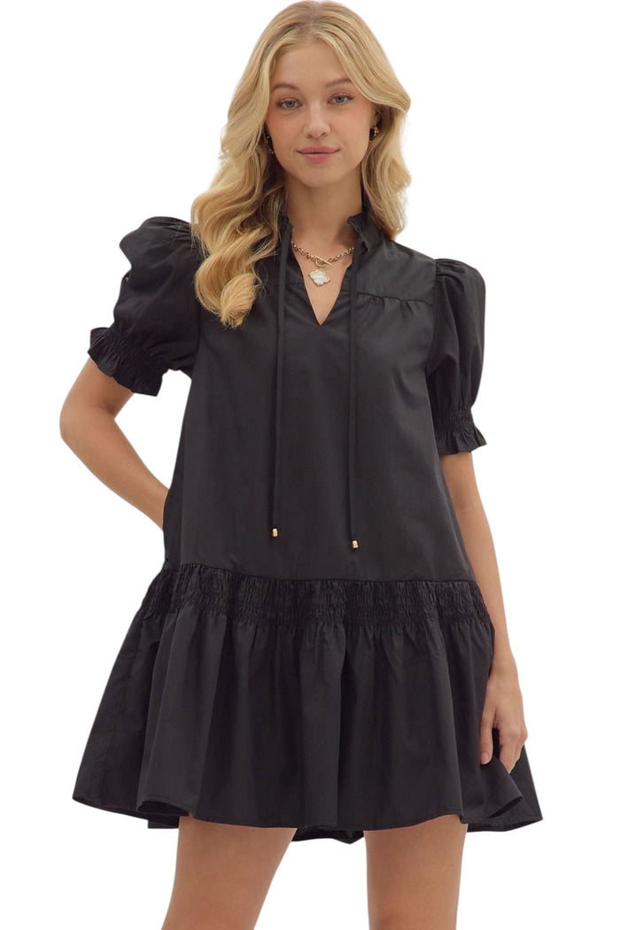 Ladies Peplum Black Dress