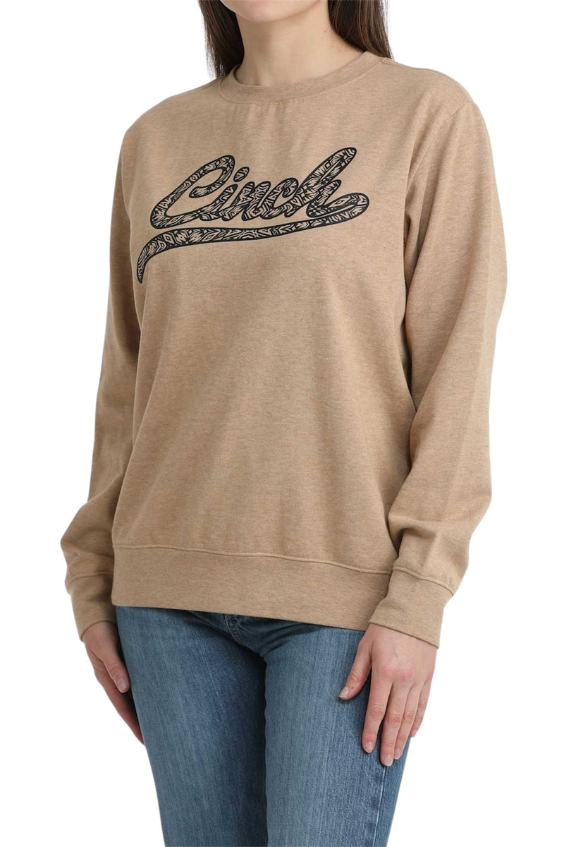 Ladies Cinch Heather Brown Sweatshirt