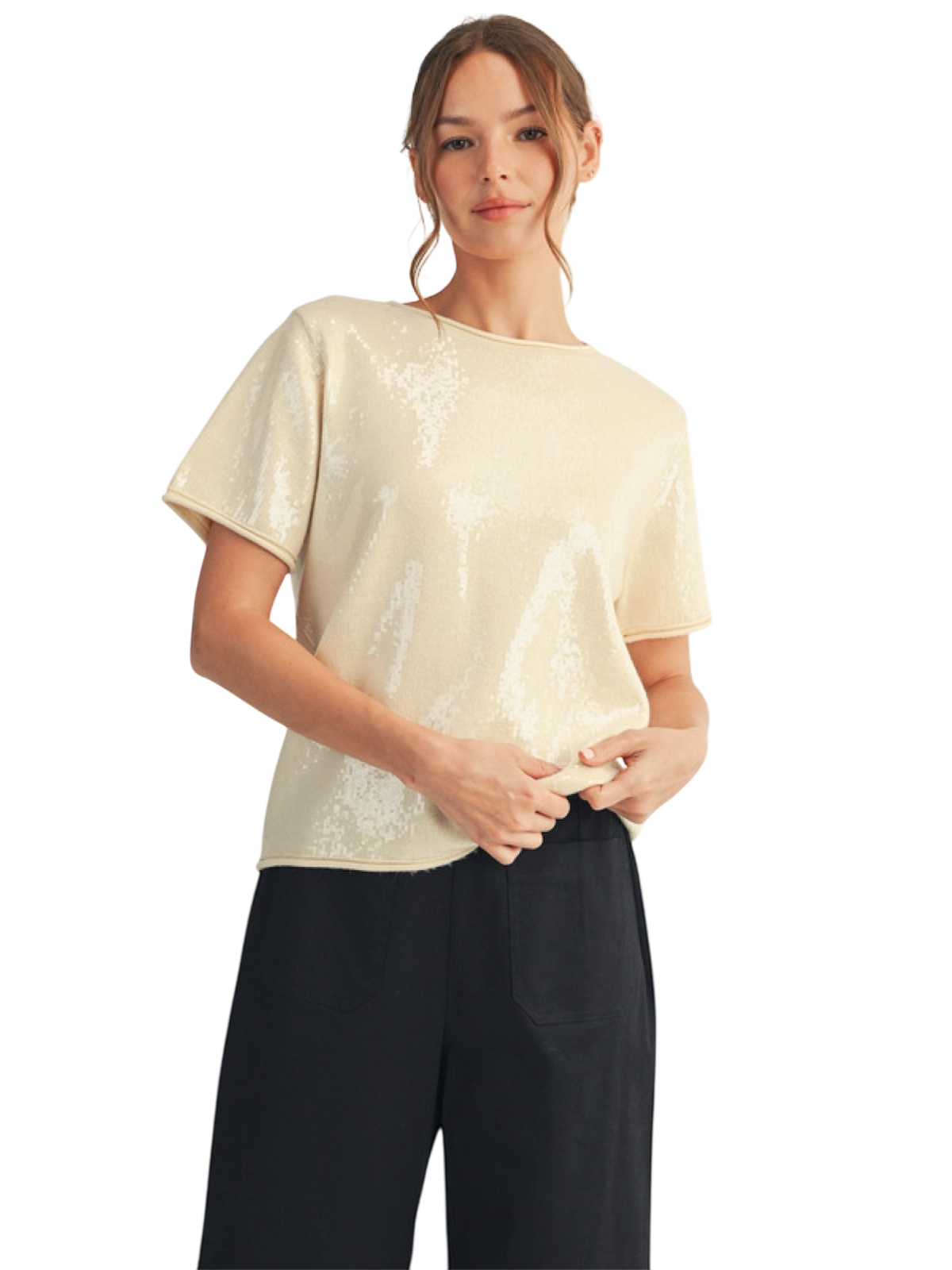 Ladies Sequin Holiday Tee