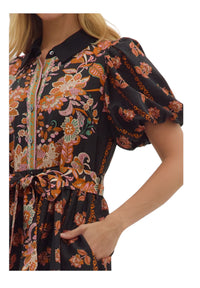 Ladies Black Floral Maxi Dress