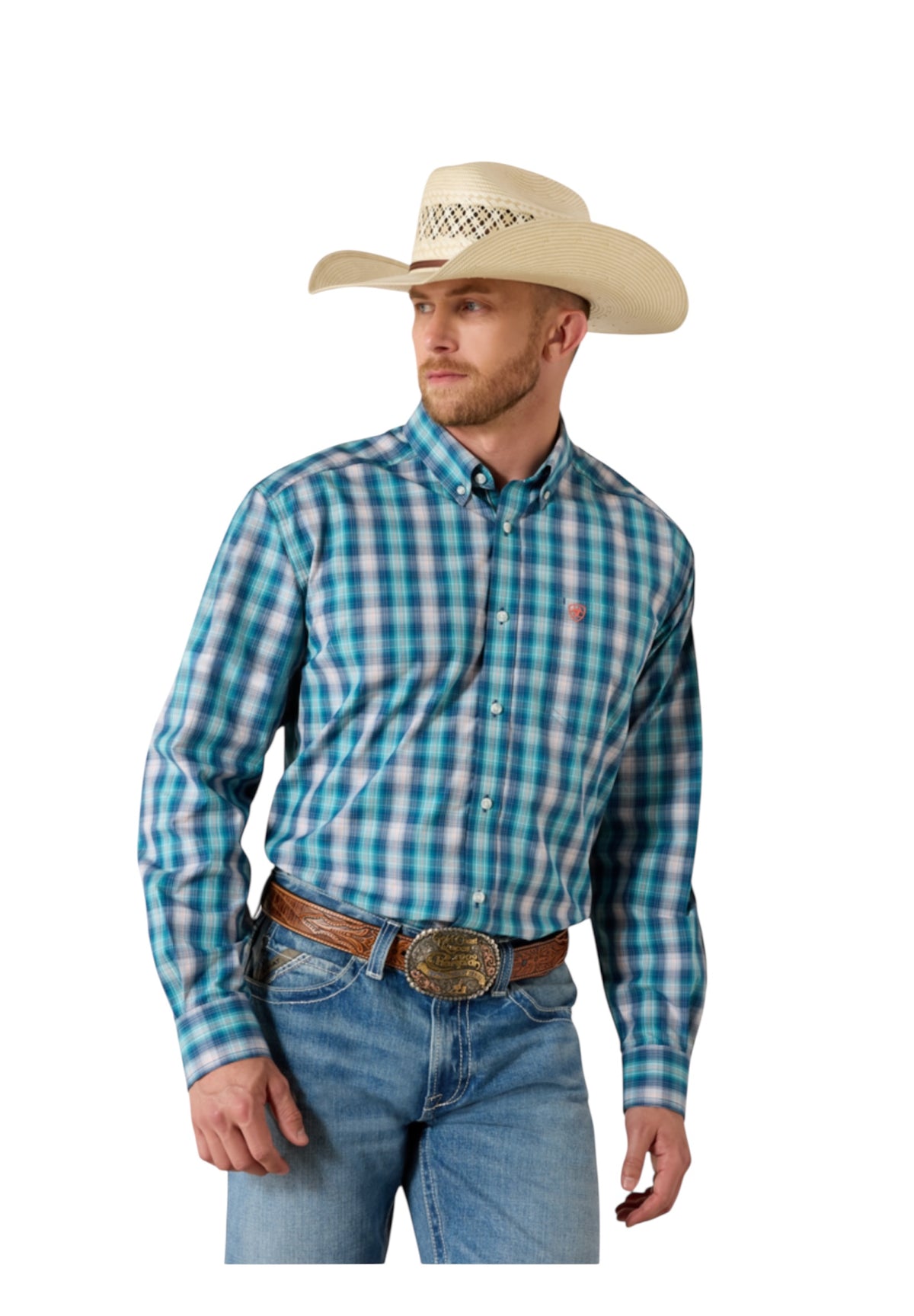 Men’s Ariat Pro James White Plaid Shirt