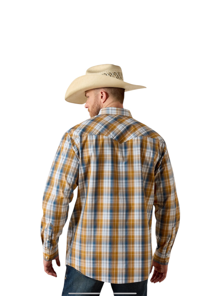 Men’s Ariat Pro Tiango Golden Brown Plaid Shirt