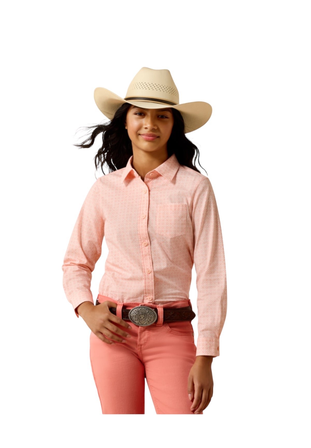 Girl’s Ariat Kirby Tropical Peach Shirt