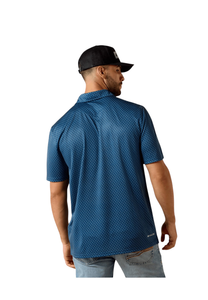 Men’s Ariat Navy Medallion Print Polo