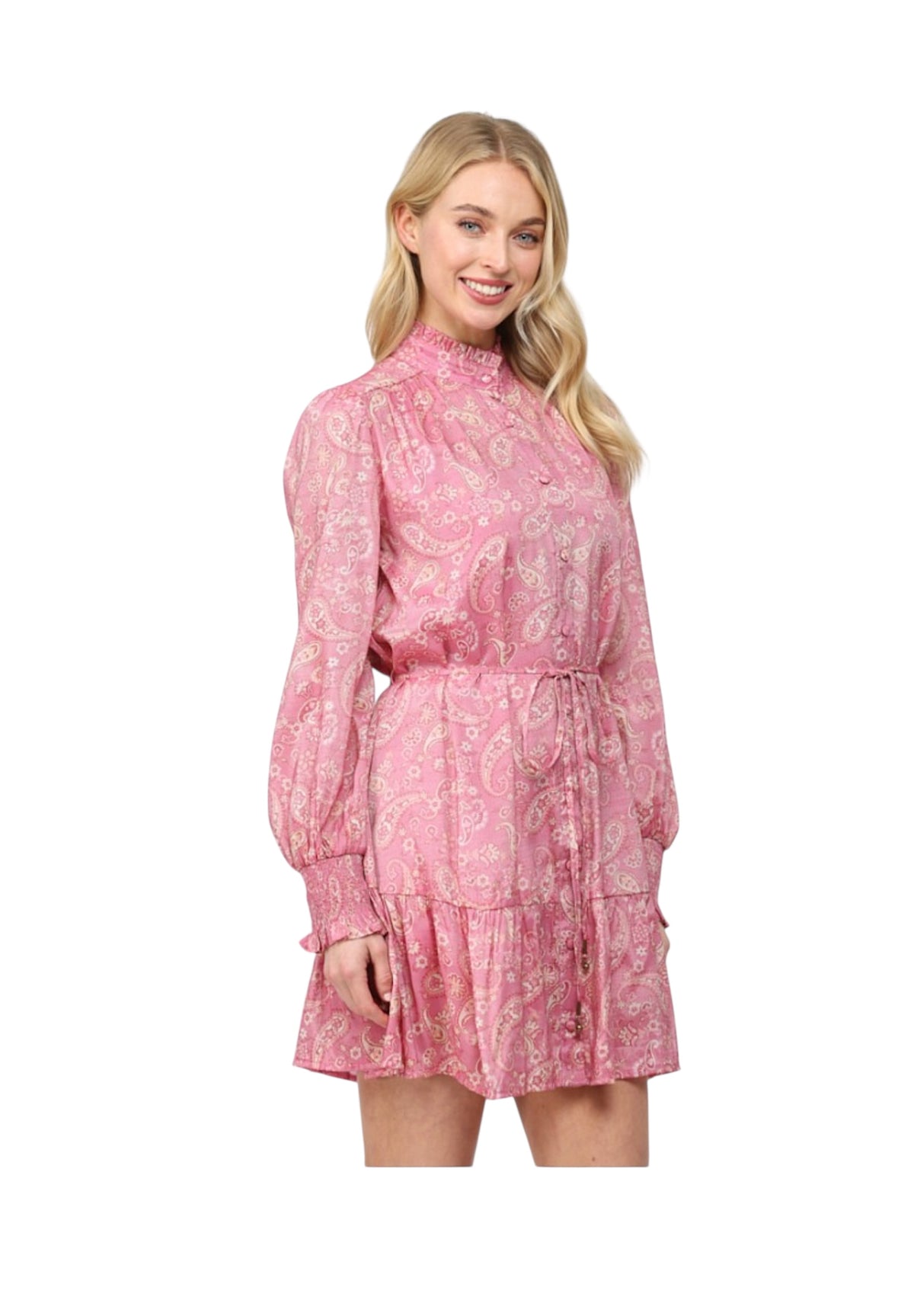 Ladies Deep Pink Paisley Dress