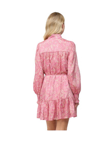 Ladies Deep Pink Paisley Dress