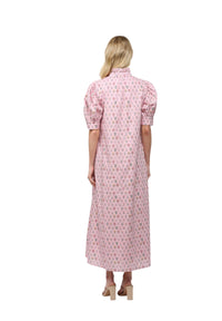 Ladies Pink Floral Midi Dress